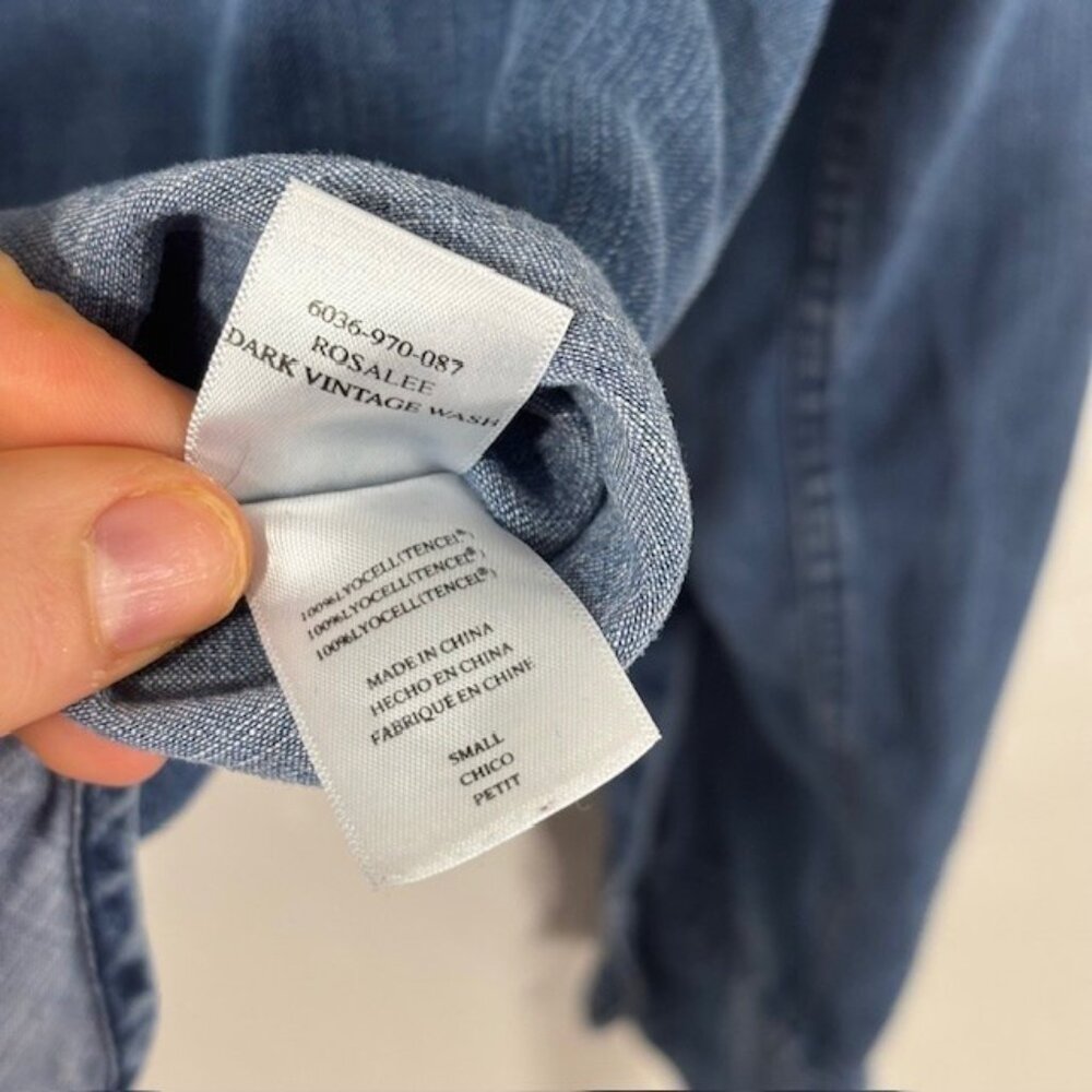 Rails Small Rosalee Chambray Denim Lyocell Button… - image 4